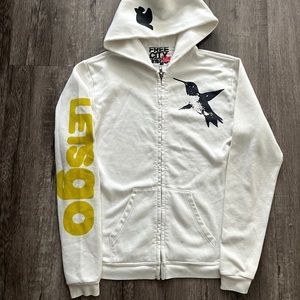FreeCity Hoodie Let’s Go Hoodie White Classic Zip Up